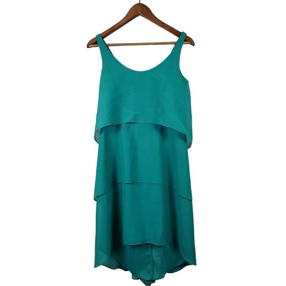 NEW! Ann Taylor Tiered Shift Dress Jewel Green Sleeveless - 0 - Picture 1 of 4